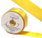 Eleganza Wired Edge Premium Double Faced Satin 25mm x 20m Yellow No. 11 - Ribbons