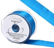 Eleganza Wired Edge Premium Double Faced Satin 25mm x 20m Turquoise No.55 - Ribbons