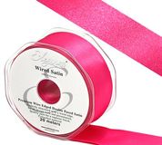 Eleganza Wired Edge Premium Double Faced Satin 25mm x 20m Fuchsia No.28 - Ribbons