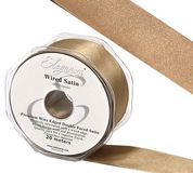 Eleganza Wired Edge Premium Double Faced Satin 38mm x 20m Mocha No.09 - Ribbons