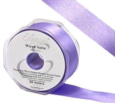 Eleganza Wired Edge Premium Double Faced Satin 38mm x 20m Lavender No.45 - Ribbons