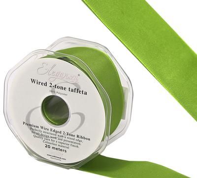 Eleganza Wired Edge Premium Taffeta Spring Green 25mm x 20m No.96 - Ribbons