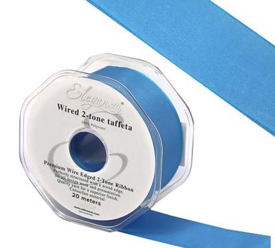 Eleganza Wired Edge Premium Taffeta Ice Blue 25mm x 20m No.98 - Ribbons