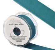 Eleganza Wired Edge Premium Taffeta Teal 25mm x 20m No.56 - Ribbons