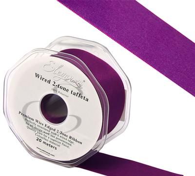 Eleganza Wired Edge Premium Taffeta Electric Purple 25mm x 20m No.71 - Ribbons