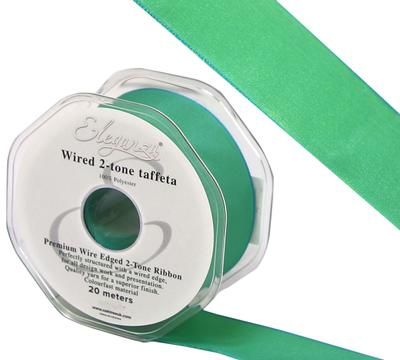 Eleganza Wired Edge Premium Taffeta Sea Green 38mm x 20m No.97 - Ribbons