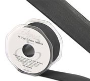 Eleganza Wired Edge Premium Taffeta Pewter 38mm x 20m No.68 - Ribbons