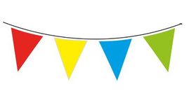 Solid Colour Waterproof Bunting 20 flags 20cm x 30cm 10m Multi Colour - Banners & Bunting