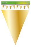 Metallic Solid Colour Bunting 20 flags 20cm x 30cm 10m Gold - Banners & Bunting