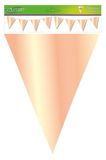 Metallic Solid Colour Bunting 20 flags 20cm x 30cm 10m Rose Gold - Banners & Bunting