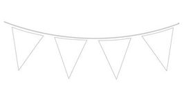 Solid Colour Waterproof Bunting 20 flags 20cm x 30cm 10m White - Banners & Bunting