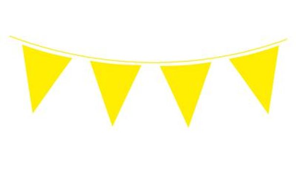 Solid Colour Waterproof Bunting 20 flags 20cm x 30cm 10m Yellow - Banners & Bunting