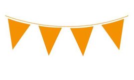 Solid Colour Waterproof Bunting 20 flags 20cm x 30cm 10m Orange - Banners & Bunting