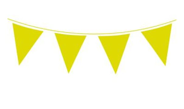 Solid Colour Waterproof Bunting 20 flags 20cm x 30cm 10m Lime Green - Banners & Bunting