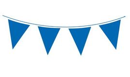 Solid Colour Waterproof Bunting 20 flags 20cm x 30cm 10m Blue - Banners & Bunting