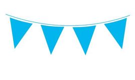 Solid Colour Waterproof Bunting 20 flags 20cm x 30cm 10m Lt. Blue - Banners & Bunting