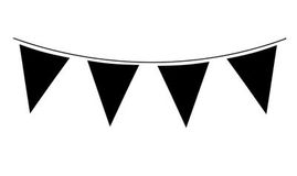 Solid Colour Waterproof Bunting 20 flags 20cm x 30cm 10m Black - Banners & Bunting