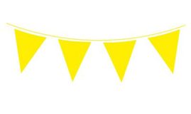 Giant Solid Colour Waterproof Bunting 18 flags 30cm x 45cm 10m Yellow - Banners & Bunting