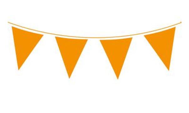 Giant Solid Colour Waterproof Bunting 18 flags 30cm x 45cm 10m Orange - Banners & Bunting