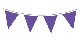 Giant Solid Colour Waterproof Bunting 18 flags 30cm x 45cm 10m Purple - Banners & Bunting