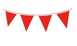 Giant Solid Colour Waterproof Bunting 18 flags 30cm x 45cm 10m Red - Banners & Bunting