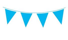 Giant Solid Colour Waterproof Bunting 18 flags 30cm x 45cm 10m Lt. Blue - Banners & Bunting