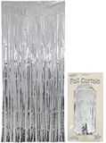 Oaktree Foil Door Curtain 0.90m x 2.40m Metallic Silver - Partyware