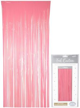 Oaktree Foil Door Curtain 0.90m x 2.40m Pastel Pink - Partyware