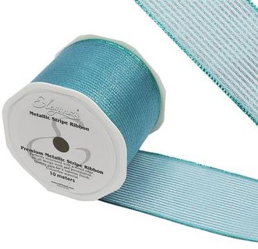 Eleganza Finesse Metallic Stripe 63mm x 10m Ice Blue No.98 - Ribbons