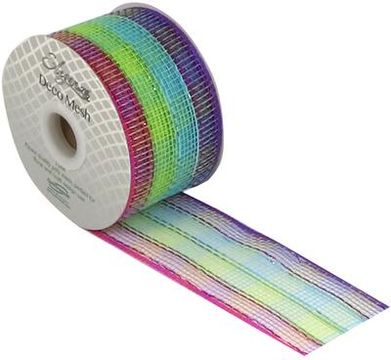 Eleganza Deco Mesh Colourful Check 63mm x 10m Pattern No.269 - Organza / Fabric