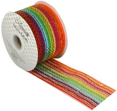 Eleganza Deco Mesh Metallic Rainbow 63mm x 10m Pattern No.271 - Organza / Fabric