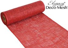 Deco Mesh Burlap 25cm x 4.57m Red - Organza / Fabric