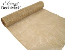 Deco Mesh Burlap 53cm x 4.57m Light Natural - Organza / Fabric