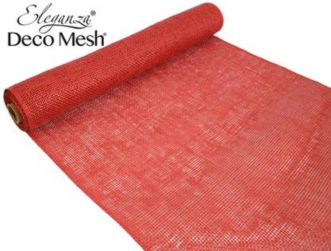 Deco Mesh Burlap 53cm x 4.57m Red - Organza / Fabric