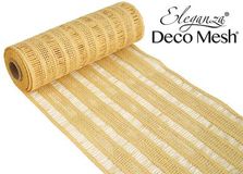 Deco Mesh Burlap Stripe 25cm x 4.57m Sand - Organza / Fabric