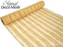 Deco Mesh Burlap Stripe 53cm x 4.57m Sand - Organza / Fabric