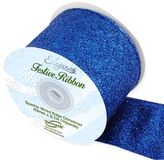 Eleganza Sparkle Wired Edge Ribbon 63mm x 9.1m Royal Blue No.18 - Christmas Ribbon