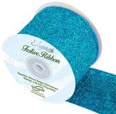 Eleganza Sparkle Wired Edge Ribbon 63mm x 9.1m Turquoise No.55 - Christmas Ribbon