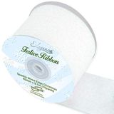 Eleganza Sparkle Wired Edge Ribbon 63mm x 9.1m White Iridescent No.42 - Christmas Ribbon