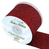 Eleganza Sparkle Wired Edge Ribbon 63mm x 9.1m Burgundy No.17 - Christmas Ribbon