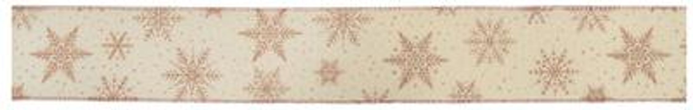 Eleganza Wired Edge Christmas Snow Flake 63mm x 9.1m Design No.397 Rose Gold - Christmas Ribbon