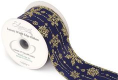 63mm Christmas Gold Metallic Wired Ribbon