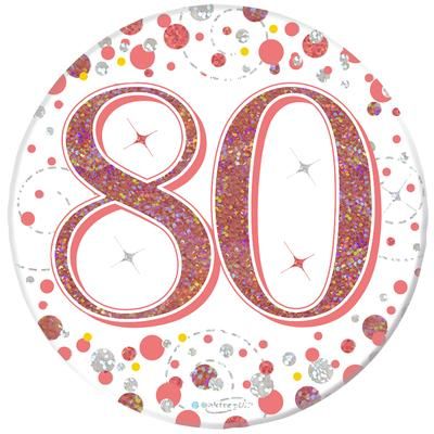 Oaktree Hängedekoration „80“ In Weiß & Roségold – 6 Stück, Holografisch – Für Geburtstagspartys