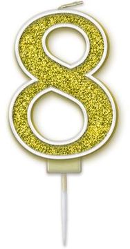 Oaktree Sparkling Fizz No.8 Candle 7.5cm Gold - Partyware