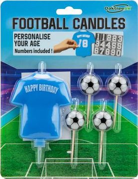 8cm Football Shirt Candle Light Blue - Partyware