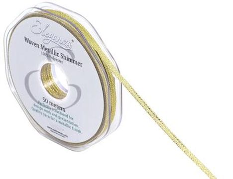 Eleganza Woven Metallic Shimmer Gold No.35 3mm x 50m - Ribbons