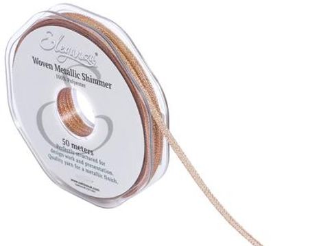 Eleganza Woven Metallic Shimmer Rose Gold No.87 3mm x 50m - Ribbons