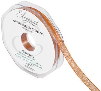 Eleganza Woven Metallic Shimmer Copper No.23 10mm x 20m - Ribbons