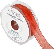 Eleganza Woven Metallic Shimmer Red No.16 25mm x 20m - Ribbons