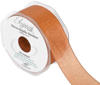 Eleganza Woven Metallic Shimmer Copper No.23 38mm x 20m - Ribbons